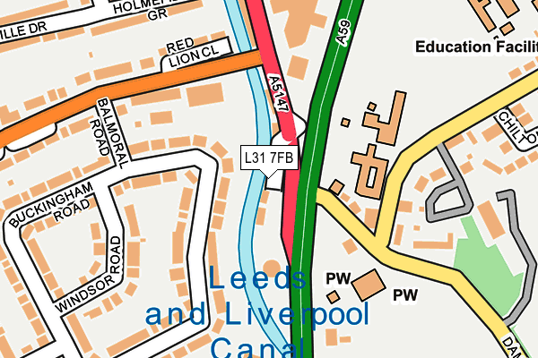 L31 7FB map - OS OpenMap – Local (Ordnance Survey)
