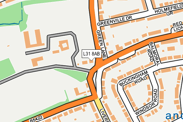 L31 8AB map - OS OpenMap – Local (Ordnance Survey)