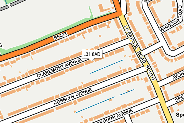 L31 8AD map - OS OpenMap – Local (Ordnance Survey)