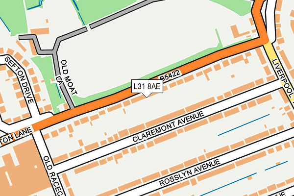 L31 8AE map - OS OpenMap – Local (Ordnance Survey)