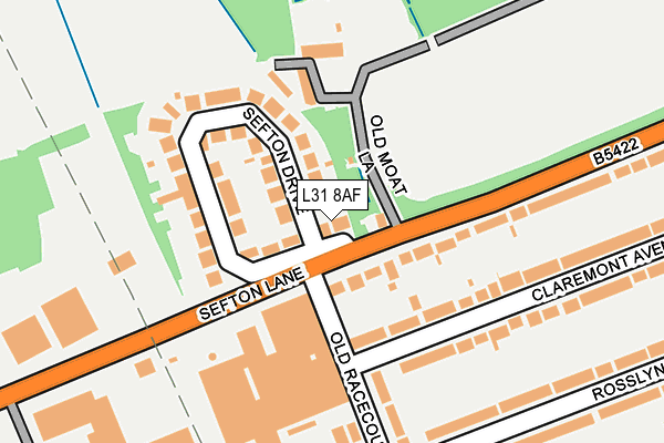 L31 8AF map - OS OpenMap – Local (Ordnance Survey)