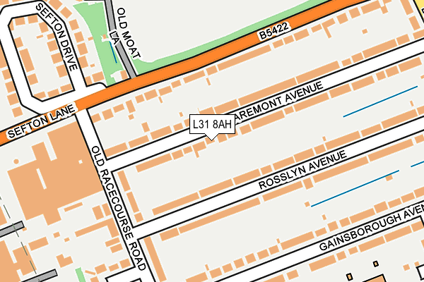 L31 8AH map - OS OpenMap – Local (Ordnance Survey)