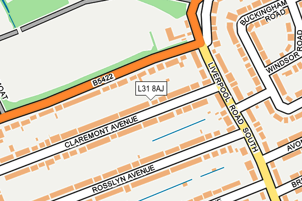 L31 8AJ map - OS OpenMap – Local (Ordnance Survey)