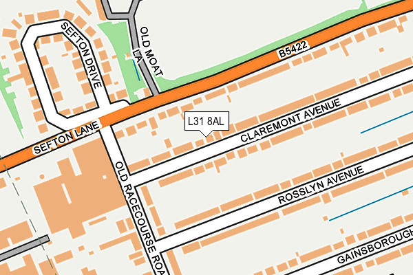 L31 8AL map - OS OpenMap – Local (Ordnance Survey)