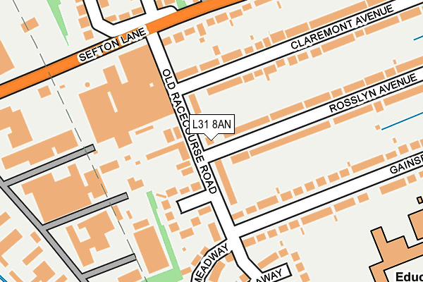 L31 8AN map - OS OpenMap – Local (Ordnance Survey)