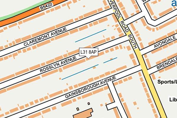 L31 8AP map - OS OpenMap – Local (Ordnance Survey)