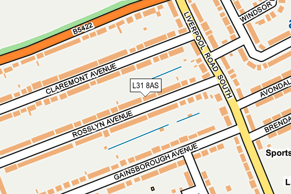 L31 8AS map - OS OpenMap – Local (Ordnance Survey)