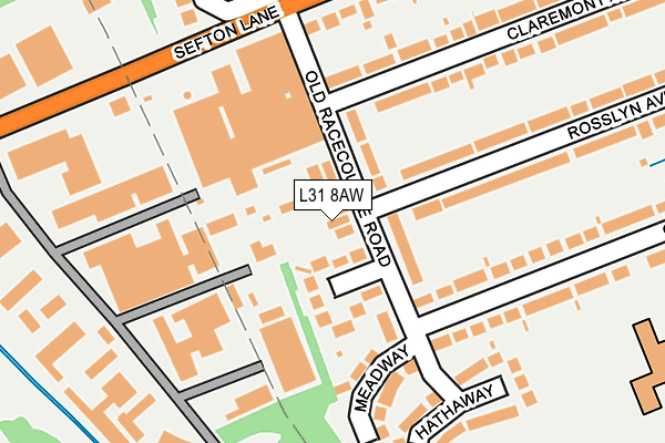 L31 8AW map - OS OpenMap – Local (Ordnance Survey)