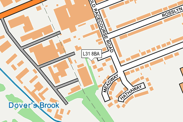 L31 8BA map - OS OpenMap – Local (Ordnance Survey)