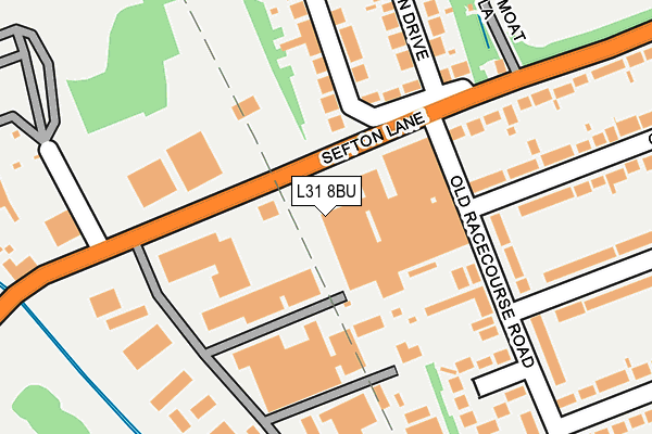 L31 8BU map - OS OpenMap – Local (Ordnance Survey)