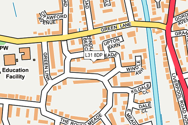 L31 8DP map - OS OpenMap – Local (Ordnance Survey)