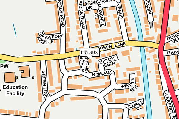 L31 8DS map - OS OpenMap – Local (Ordnance Survey)