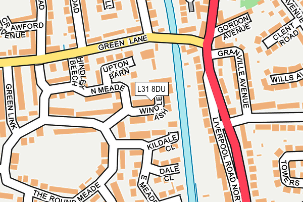 L31 8DU map - OS OpenMap – Local (Ordnance Survey)