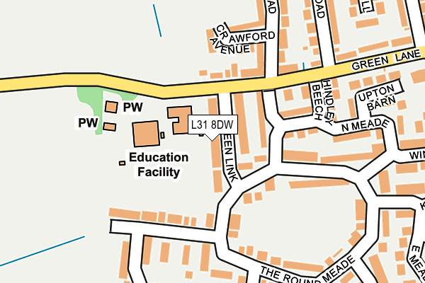 L31 8DW map - OS OpenMap – Local (Ordnance Survey)