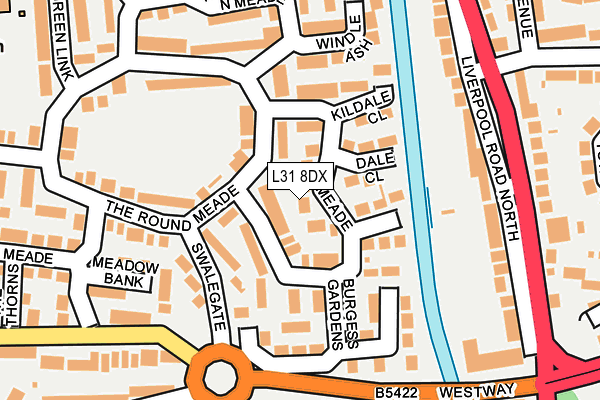 L31 8DX map - OS OpenMap – Local (Ordnance Survey)