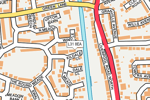 L31 8EA map - OS OpenMap – Local (Ordnance Survey)