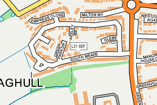 L31 8EF map - OS OpenMap – Local (Ordnance Survey)