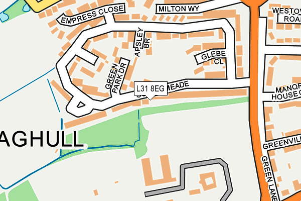 L31 8EG map - OS OpenMap – Local (Ordnance Survey)