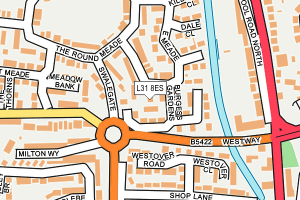 L31 8ES map - OS OpenMap – Local (Ordnance Survey)