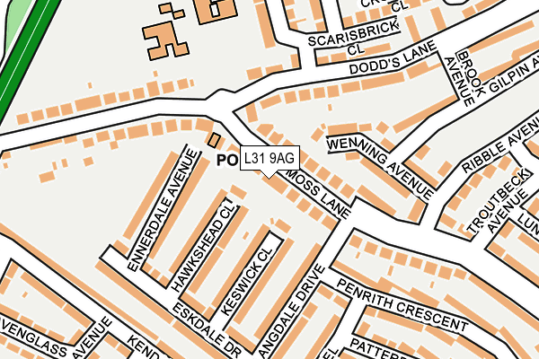 L31 9AG map - OS OpenMap – Local (Ordnance Survey)