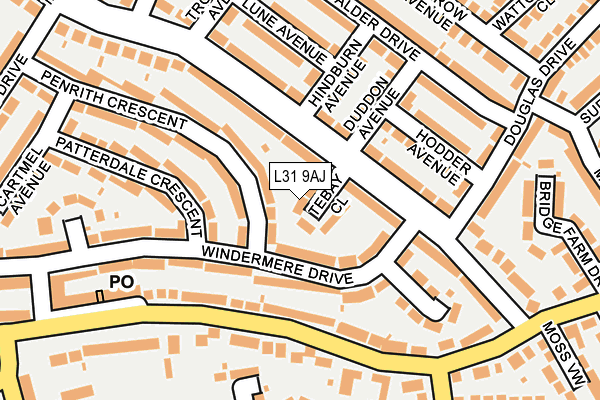 L31 9AJ map - OS OpenMap – Local (Ordnance Survey)