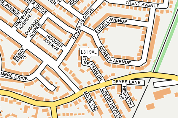 L31 9AL map - OS OpenMap – Local (Ordnance Survey)