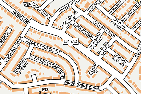 L31 9AQ map - OS OpenMap – Local (Ordnance Survey)