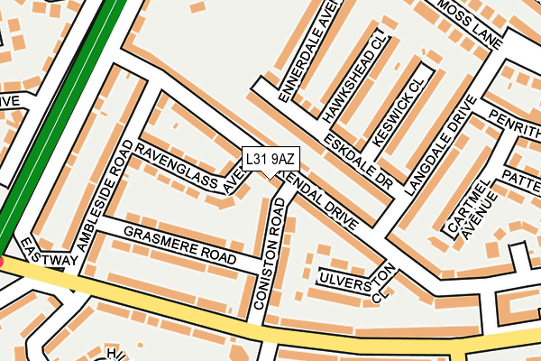 L31 9AZ map - OS OpenMap – Local (Ordnance Survey)