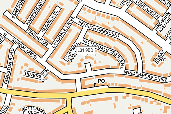 L31 9BD map - OS OpenMap – Local (Ordnance Survey)