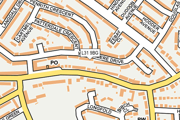 L31 9BG map - OS OpenMap – Local (Ordnance Survey)