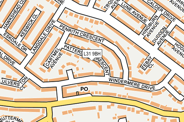 L31 9BH map - OS OpenMap – Local (Ordnance Survey)