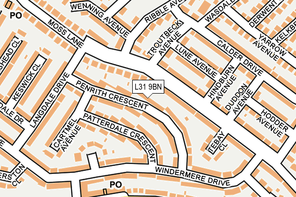 L31 9BN map - OS OpenMap – Local (Ordnance Survey)