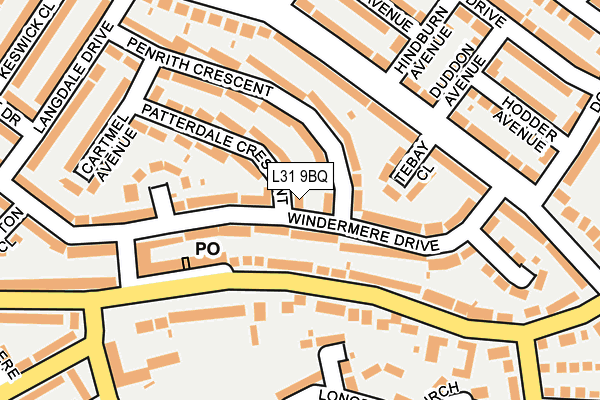 L31 9BQ map - OS OpenMap – Local (Ordnance Survey)