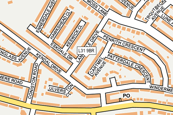 L31 9BR map - OS OpenMap – Local (Ordnance Survey)