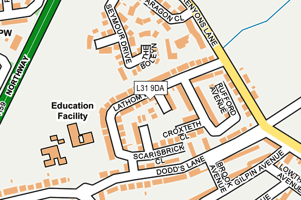 L31 9DA map - OS OpenMap – Local (Ordnance Survey)