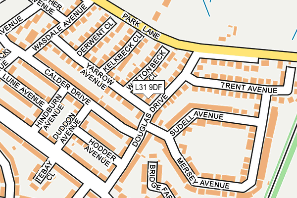 L31 9DF map - OS OpenMap – Local (Ordnance Survey)