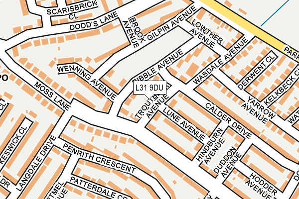 L31 9DU map - OS OpenMap – Local (Ordnance Survey)