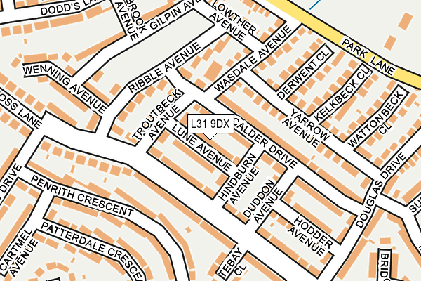 L31 9DX map - OS OpenMap – Local (Ordnance Survey)