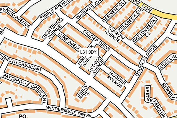 L31 9DY map - OS OpenMap – Local (Ordnance Survey)