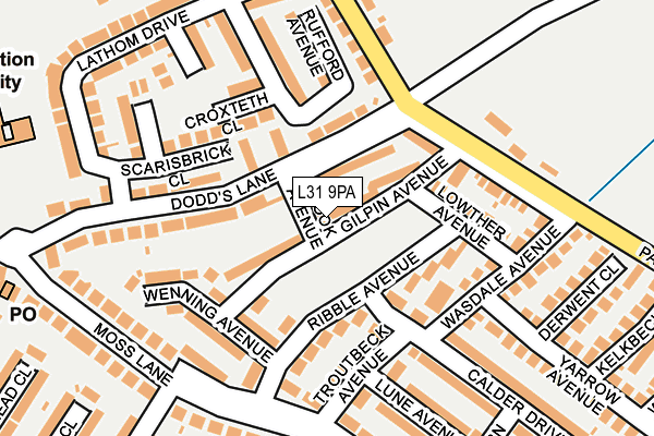 L31 9PA map - OS OpenMap – Local (Ordnance Survey)