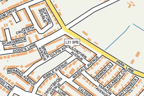 L31 9PB map - OS OpenMap – Local (Ordnance Survey)