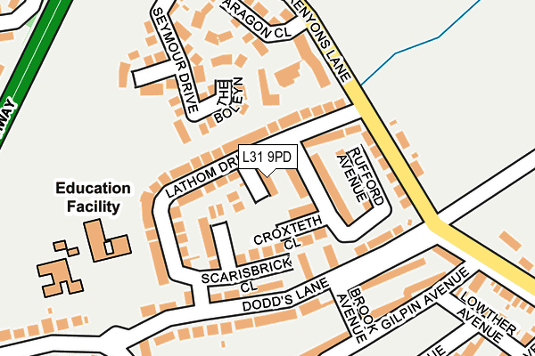 L31 9PD map - OS OpenMap – Local (Ordnance Survey)