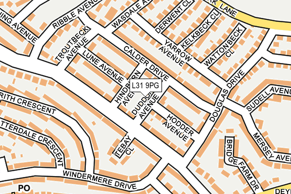 L31 9PG map - OS OpenMap – Local (Ordnance Survey)