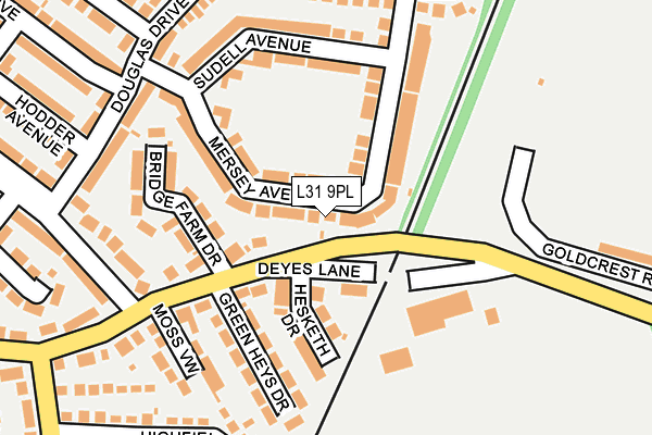 L31 9PL map - OS OpenMap – Local (Ordnance Survey)