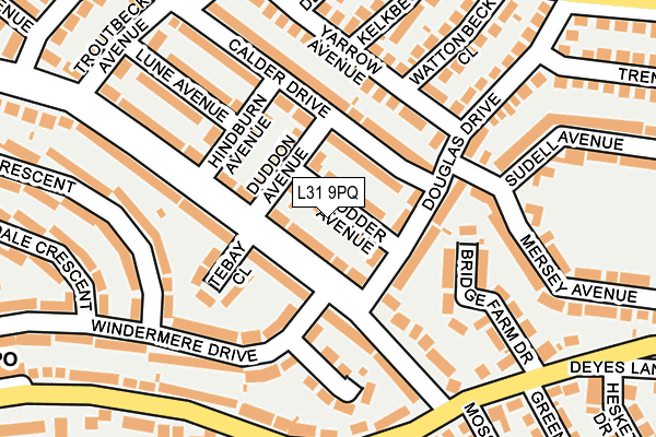 L31 9PQ map - OS OpenMap – Local (Ordnance Survey)