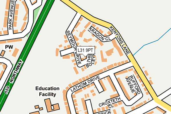 L31 9PT map - OS OpenMap – Local (Ordnance Survey)