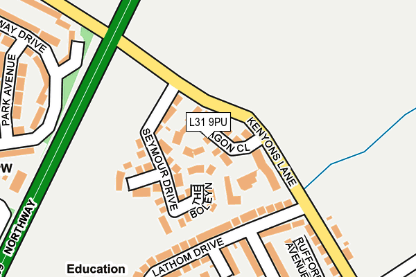 L31 9PU map - OS OpenMap – Local (Ordnance Survey)