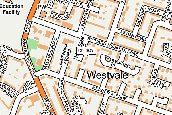 L32 0QY map - OS OpenMap – Local (Ordnance Survey)