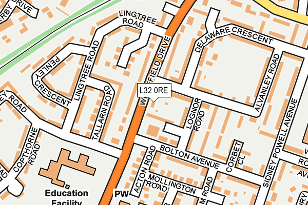 L32 0RE map - OS OpenMap – Local (Ordnance Survey)
