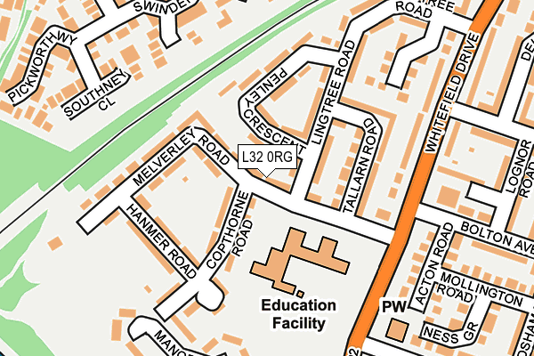 L32 0RG map - OS OpenMap – Local (Ordnance Survey)